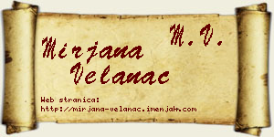 Mirjana Velanac vizit kartica